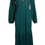 Boden Woven Mix Midi Jersey Dress in emerald night size 8 Photo 1