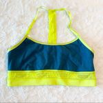 PINK - Victoria's Secret VS PINK Teal Blue & Neon Yellow T-Back Bralette Size Large Photo 7