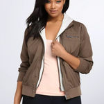 Torrid Bomber jacket jersey hooded zip up brown 1X Photo 0