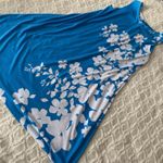 Clara Sun Woo Blue White Floral Summer Sleeveless Shift Dress Beach cruise Small Photo 3