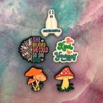 Boutique Shoe Charm Set Namaste Motivational Quotes Mushrooms Photo 0