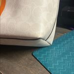 Coach  City Zip Tote in the signature canvas with orange & yellow varsity stripes Photo 6