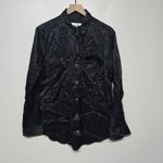 Equipment  x Tabitha Simmons Women Black Stars Long Sleeve Button-Down Shirt L Photo 1