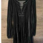 Indigo Soul gray velvet shirt dress size Medium Long sleeve Silver Tunic Photo 0