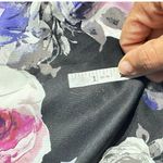 Alex Evenings Side Ruched Cocktail Dress Women's 8 Black Purple Floral NWOT Photo 10