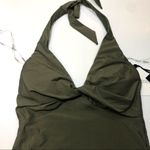 DKNY OLIVE Twist-Front Halter Tankini swim Top Photo 3