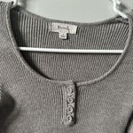 Brandy Melville Gray Ribbed Long Sleeve Top Photo 2