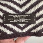 Coach Scarf Lambswool Angora Chevron Stripe Pattern Brown Cream Photo 3
