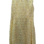 New York & Co. Eva Mendes Yellow/White Lace Sleeveless Dress Lined Summer Size 8 Photo 0