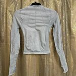 Free People  Good Karma Ice Gray Form Fitting Workout Top X/S NWOT Photo 2