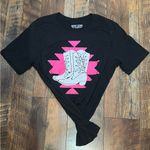 Western Black Graphic Tshirt, Pink with boots, size 3XL, BRAND NEW, Rowdy Crowd Photo 0