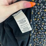 Free People Black Floral Kissin Kate Contrast Trim Long Sleeve Henley Top Photo 8