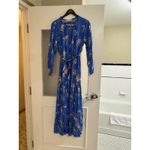 Loft  Long‎ Sleeve Floral Tiered Maxi Dress Size 16 Belted Photo 2