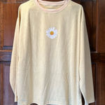 SheIn EZwear Women Stylish Vertical Yellow Daisy Ribbed Shirt Size Medium Photo 0