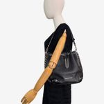 Michael Kors Alanis Pebble Leather Bucket Bag Black Chain Shoulder Hobo Photo 13