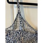 Gap  Sun Dress Navy white Floral XL Adj straps rouched vneck button up beach boho Photo 3