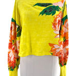 Anthropologie  Daily practice cropped floral sweatshirt sz S Photo 0