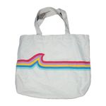 Madewell Cream Rainbow Wave Canvas Tote Shopping Bag Reusable Market Bag Photo 0