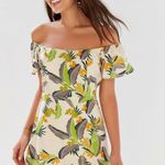 Urban Outfitters UO Off-The-Shoulder Tropical Dress Photo 0