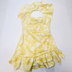 Michael Costello  x REVOLVE Sabrina Mini Dress in Yellow & White Large Photo 2