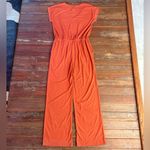 Soft Surroundings  Roslyn Short Sleeve Jersey Jumpsuit in Rust ~ Size Small 💚🍄 Photo 5
