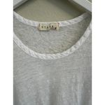 STARK X White Linen Tunic Top High Low Hem Short Sleeve XS/S Casual Womens Photo 3