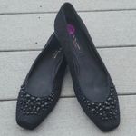  Yori Beaded Toe Pleated Tulle Flats | Nina Black Tulle Flats with Beads Photo 4