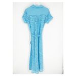 Becca  Mesh Button Down Belted Bathing Suit Cover‎ Up M Blue Photo 2