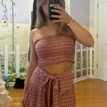 The Impeccable Pig  set with pink and white flowy shorts and tube top Photo 0