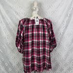 Torrid Sleep Gauze Henley Short Sleeve Plaid Pink Sleep Shirt Size 2X NWT Photo 12