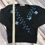 Vintage Cristina's Silk/Angora Blend Jeweled Black Sweater Size L Photo 6