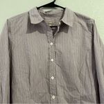 J.Jill  Striped Button Down Long Sleeve Shirt LARGE Photo 3
