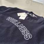 Sporty & Rich Sherpa Fleece Crew Neck Wellness Sweatshirt Blue Photo 3