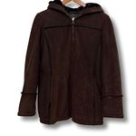 1 Madison Brown Faux Fur Coat with Hood Photo 0