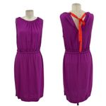 Kate Spade  Katia Crepe Dress Sleeveless Neon Bow Tie Magenta‎ Purple Size Small Photo 1