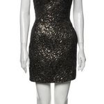Michael Kors Gold Foil Strapless Mini Dress Photo 0