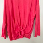 Loft NWT Linen Slouchy Tie Front Sweater Lightweight Top Pink Size XL Photo 8