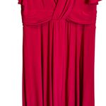 Jessica Howard Size 16 Midi Lined V-Neck Wrap Top Short Sleeve Dress Pink Photo 2