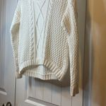 ANA A New Approach White Cable Knit Crochet Sweater Petite Size SP High/Lo Photo 5
