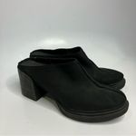 OTBT  split black leather clog mules block‎ heel side 10 Photo 1