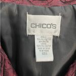 Chico's 0 Zip Up Jacket Womens S Maroon Textured Shimmer Pockets Lined Collar Photo 1