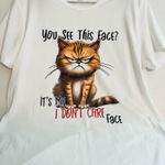 “See This Face” Cat Graphic T Shirt White Size XL Photo 0