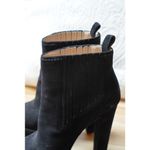 Prada Platform Black Suede Pull On Block Heel Booties Size EU 36 Photo 10