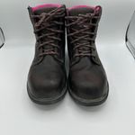 Women's Brahma Steel Toe Brown Leather Work Boots 8 Photo 1