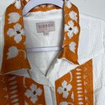 CIEBON Chic White and Orange Patterned Mini Dress Photo 4