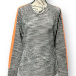 Athleta M Gray Orange Quilted Snowscape Sweatshirt Space Dye Pullover Yoga Gym Photo 0