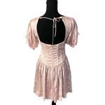For Love & Lemons Paulina Puff Sleeve Floral Short Mini Dress Small Women’s Pink Photo 2
