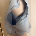 PaperMoon Light Blue Cropped Elastic Hem Cap Sleeve Cotton Top Women’s M Photo 2
