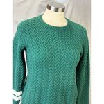 Janie and Jack Green Textured Knit Sweater White Stripe Sleeve Size 12 Photo 3