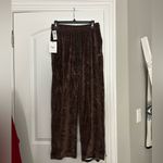 TNA Velour Wide Leg Pants Brown Photo 1